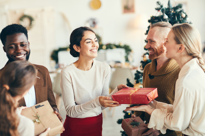 Patient giving gifts with a healthy smile